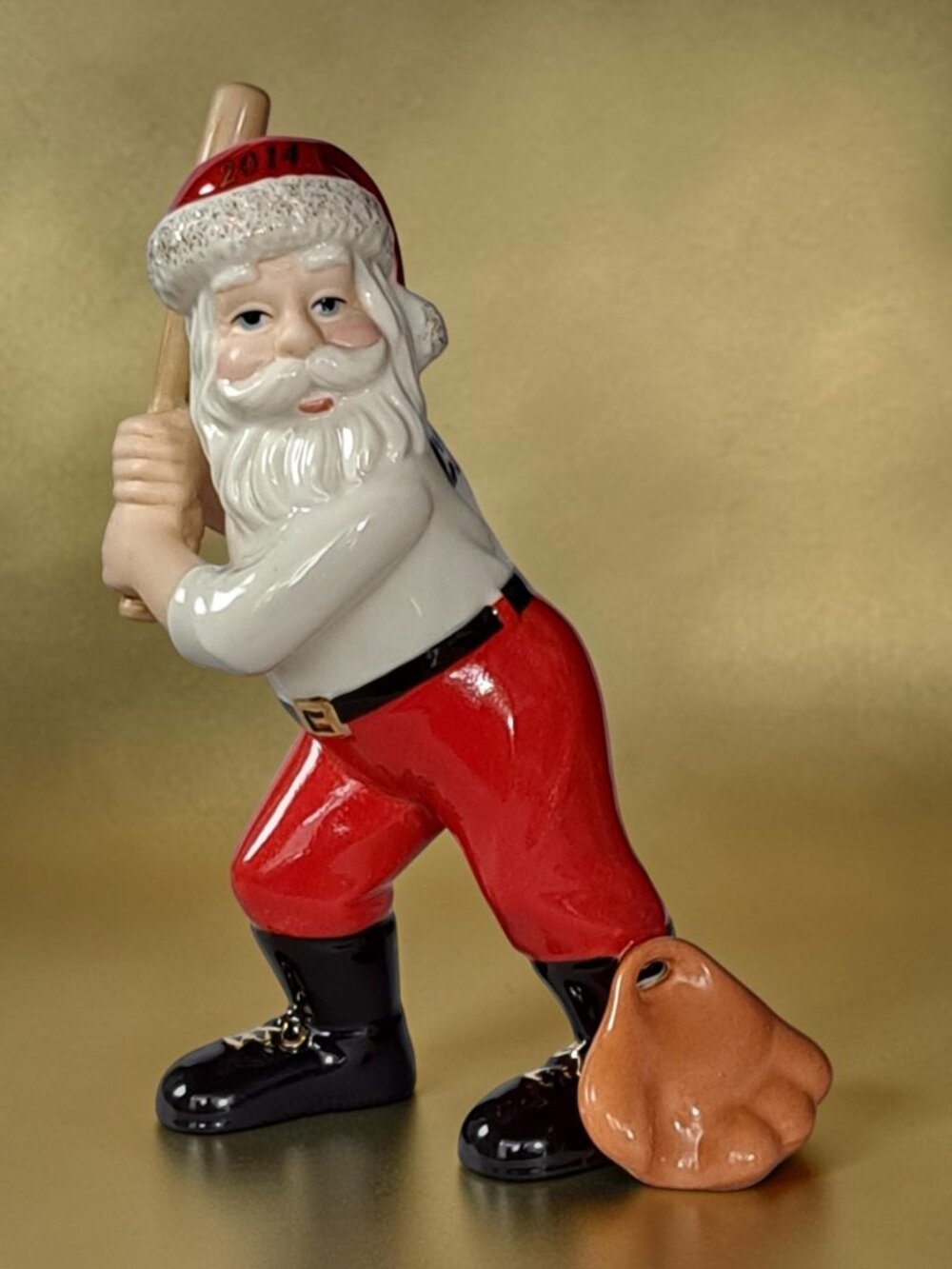 Lenox 2014 Baseball Santa Porcelain Christmas Figurine Sports Theme No Box